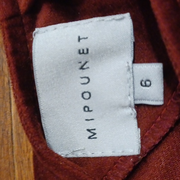 Mipounet like new French designer lantern sleeve dress button back puff 6 velvet - Picture 6 of 8